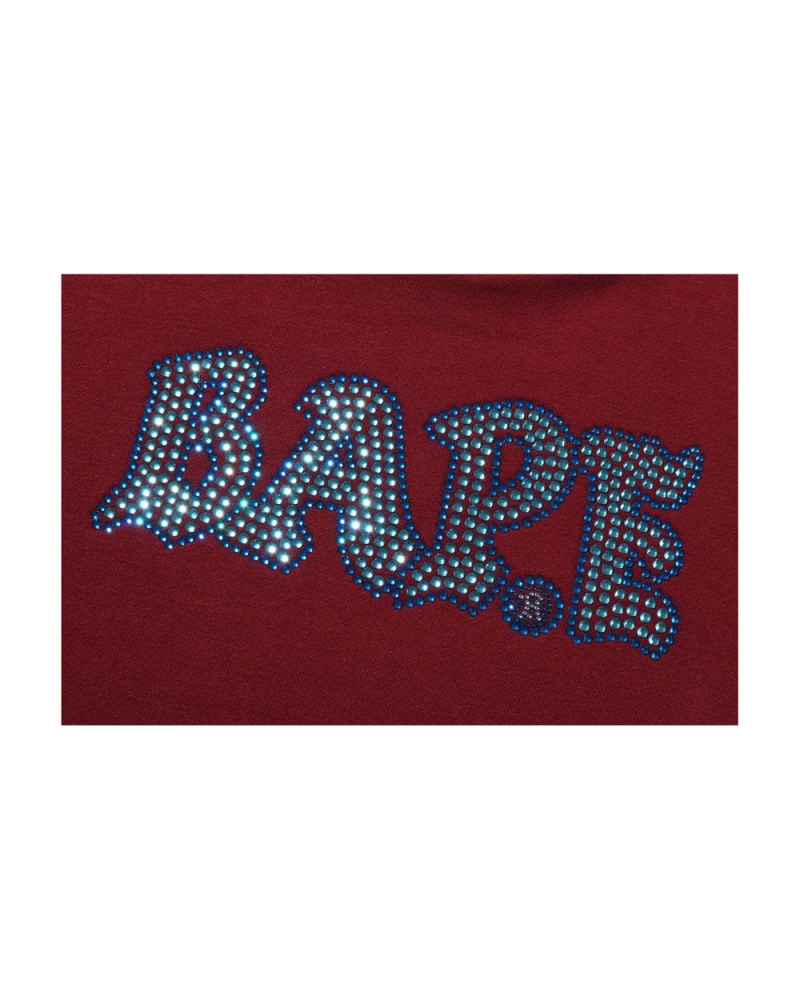 Sweatshirt Bape Crystal Stone Cropped Pullover Hoodie Bordeaux Femme | AKX-28065788